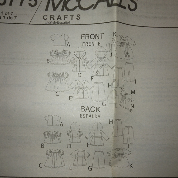 McCall's M5775 Clothing for 18" dolls American Girl Doll and a little dog! - Picture 4 of 5